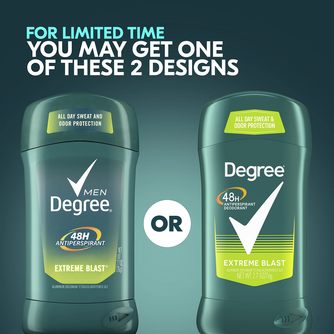 Degree Men Original Protection Antiperspirant Deodorant 48-Hour Sweat & Odor Protection Extreme Blast Antiperspirant For Men 2.7 oz, Twin Pack (Pack of 2)