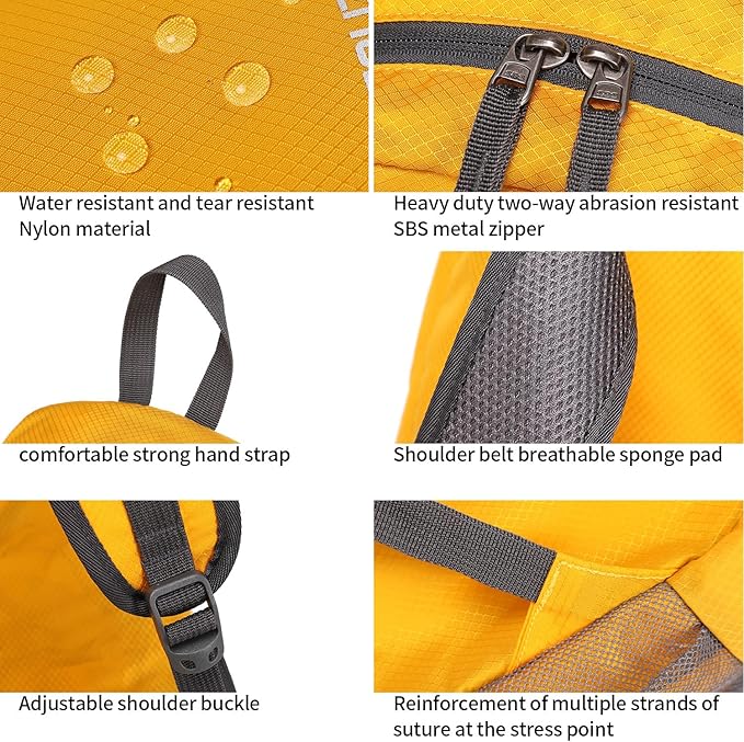 35L Lightweight Foldable Waterproof Packable Travel Small Hiking Backpack Daypack for men women