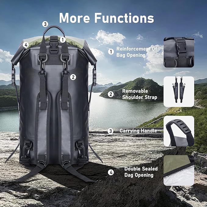 Waterproof Backpack For Women Men Dry Bags Waterprof Bags for Kayaking Boating Travele Hiking Camping Dry Bag 20L
