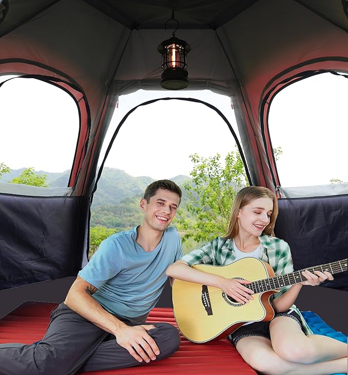 Camping Tent with Instant Setup, 2/3 Person Weatherproof Tent Easy Quick Set Up in 60 Seconds with Rainfly Backpack Tent for Family Camping & Hiking, Upgraded Ventilation,Center Height 66-inch