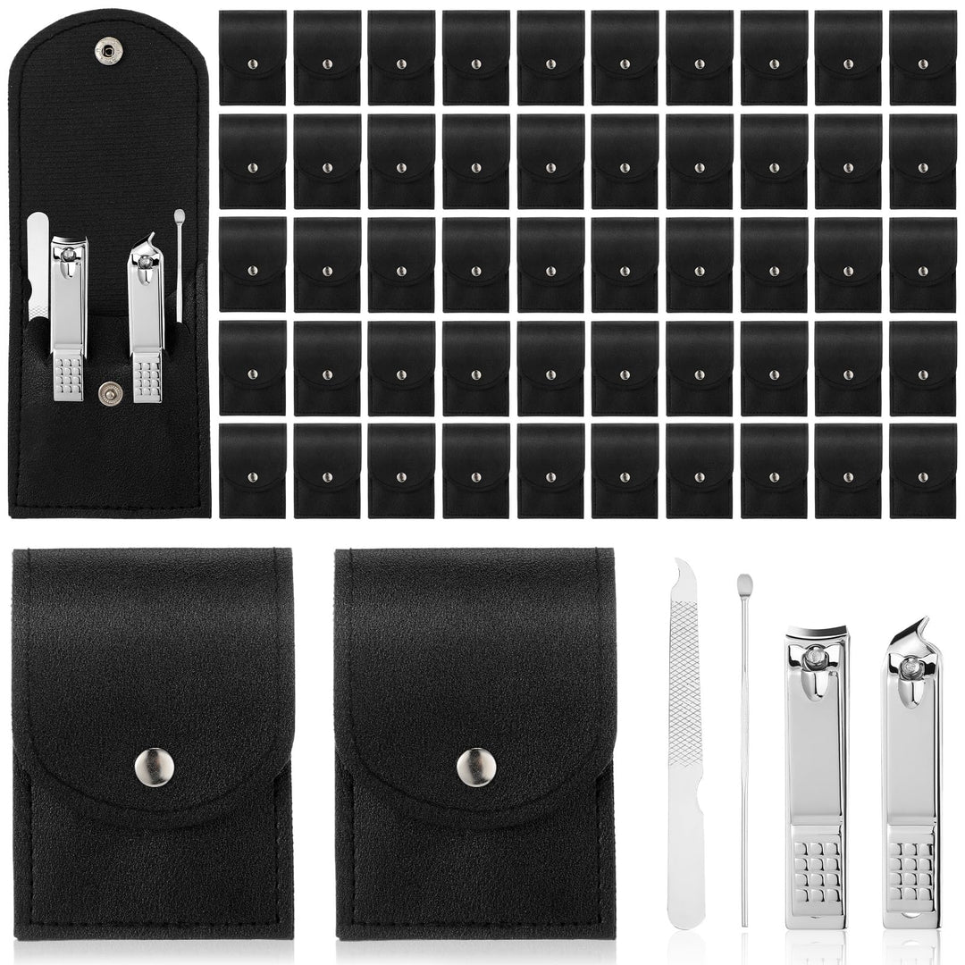 Geosar 50 Set Travel Manicure Kit Nail Clippers Pedicure Professional Nail Care Tools Stainless Steel Grooming Set with Portable Travel Case Gifts for Family