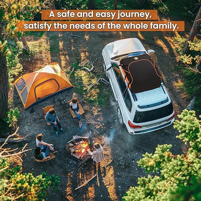 Sailnovo Rooftop Cargo Carrier Waterproof 20 Cubic Feet Car Roof Rack Cargo Carrier Roof Cargo Bag for All Cars with/Without Rack, Includes Anti-Slip Mat, 6 Door Hooks & Waterproof Curtain