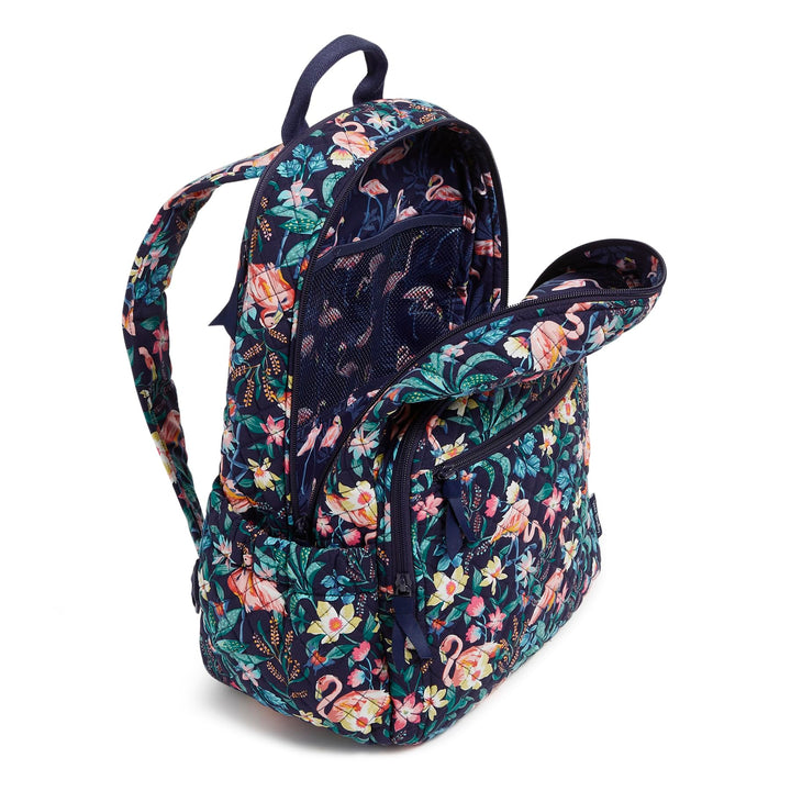 Vera Bradley Cotton Campus Backpack, Flamingo Garden