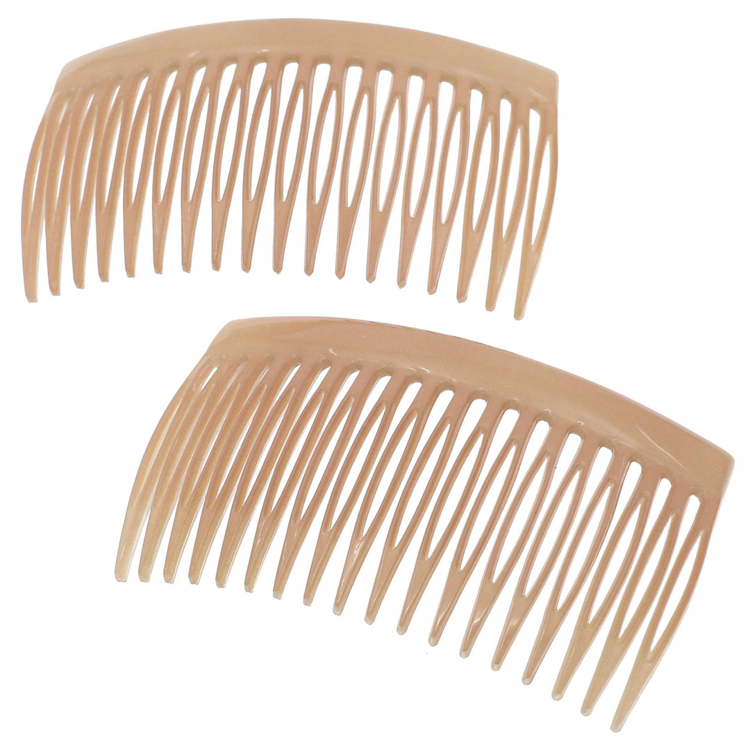 Camila Paris Cp3134 French Hair Side Comb, Small, Curved Beige French Twist Hair Combs Decorative, Strong Hold Hair Clips For Wo