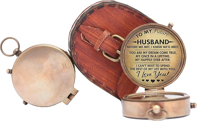 Engraved Compass, Gift for Husband,Anniversary,Wedding Gift for Him, Long Distance Boyfriend Gift, Fiance Gift I Miss You Long Distance Relationship Gift Boyfriend Gift