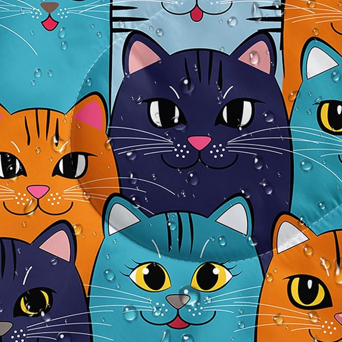 Axolotl Colorful Cats 3 Season Sleeping Bag for Kids, Girls, Teens - Warm and Cool Weather Pet Animal Theme, Waterproof Lightweight for Traveling, Outdoors Camping Equipment