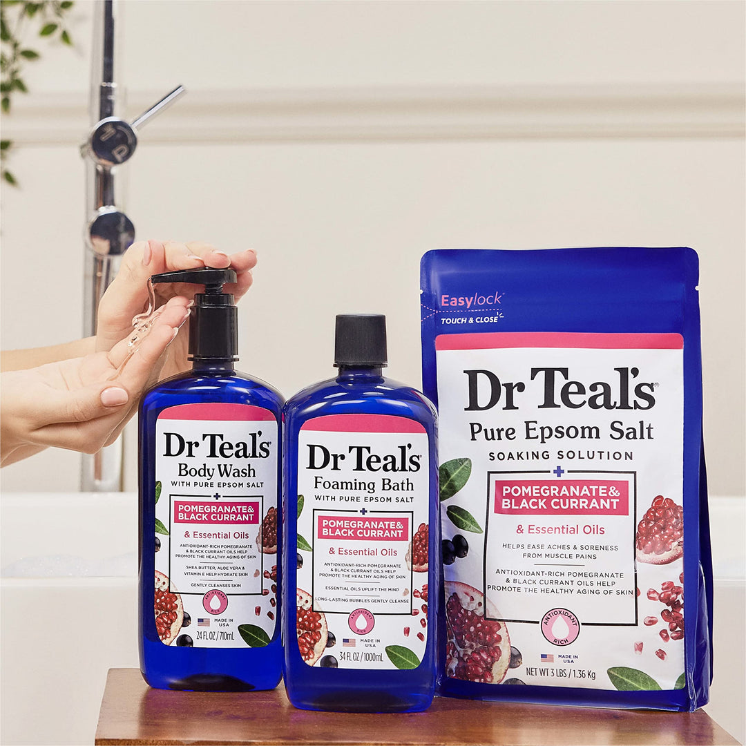 Dr Teal's Pure Epsom Salt, Pomegranate & Black Currant, 3 lbs