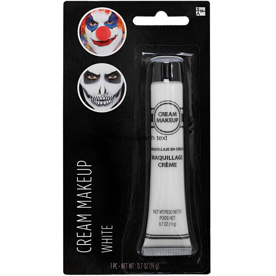 White Cream Makeup Costume Accessory - 0.7 Oz, 1 Count - Bold and Long-Lasting - Easy-to-Apply & Full Coverage For Exceptional Transformations