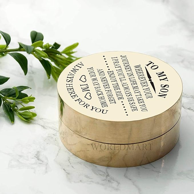 Personalized Compass, Gift for Son, to Our Son, Mom to Son, Dad to Son, Boyfriend, for Customized Compass