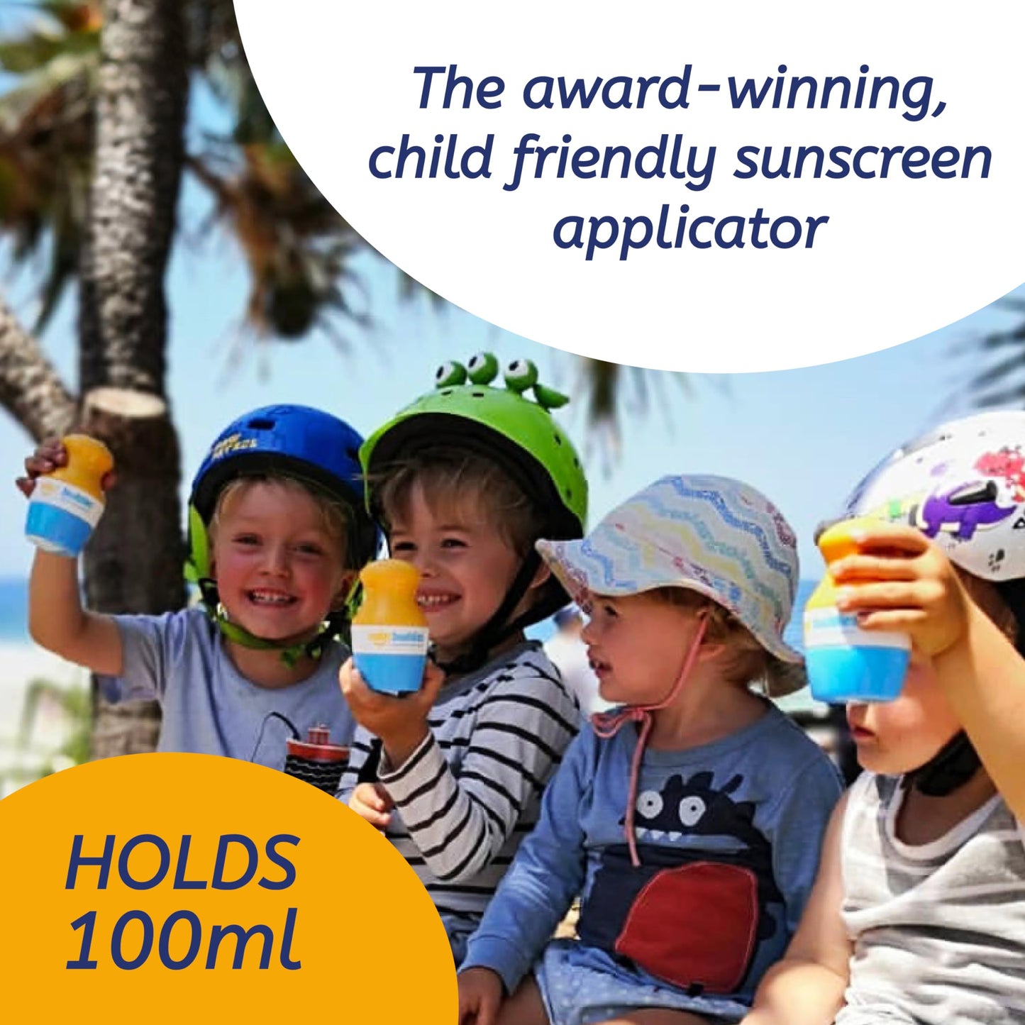 Solar Buddies Sunscreen Applicator - Single Nude - Refillable Roll on Sponge Sunscreen, Suncream & Lotion Applicator For Kids, Adults & Families - Holds 3.4fl oz, Perfect Size for Travel