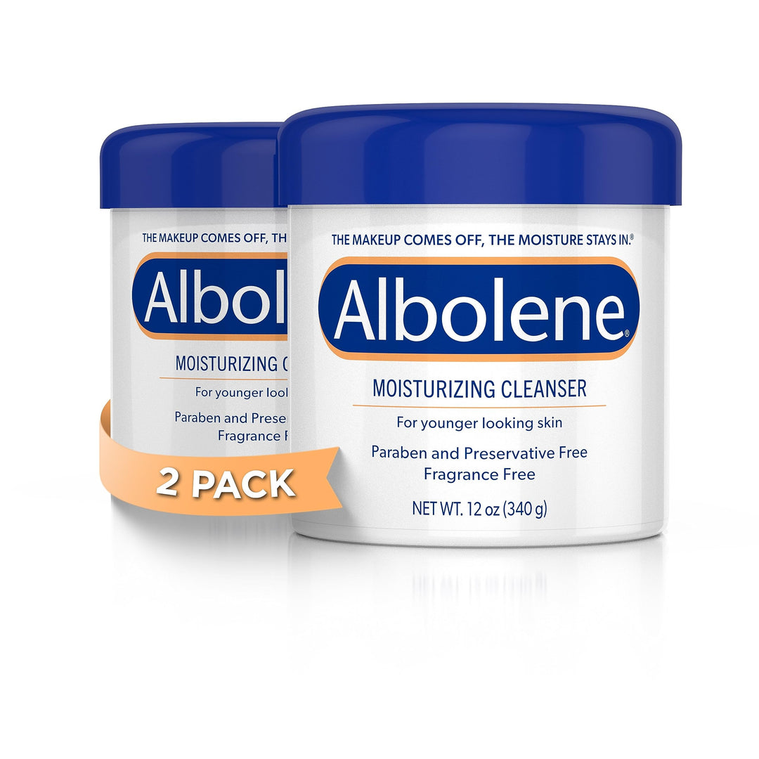 Albolene Face Moisturizer And Makeup Remover, Facial Cleanser And Cleansing Balm, Fragrance Free Cream, 12 Oz (2 Pack)