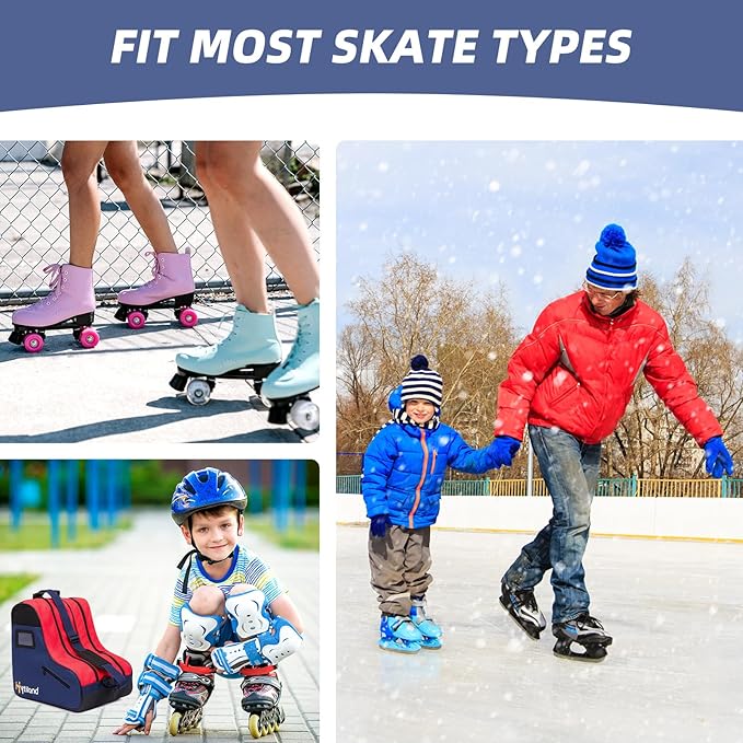 Roller Skate Bag - Breathable Large Capacity Ice Skate Bag with Adjustable Shoulder Strap - Fits Most Inline, Ice and Roller Skate Accessories for Kids and Adults