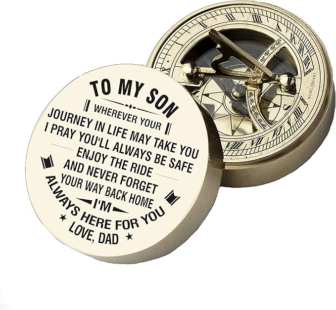 Personalized Compass, Gift for Son, to Our Son, Mom to Son, Dad to Son, Boyfriend, for Customized Compass