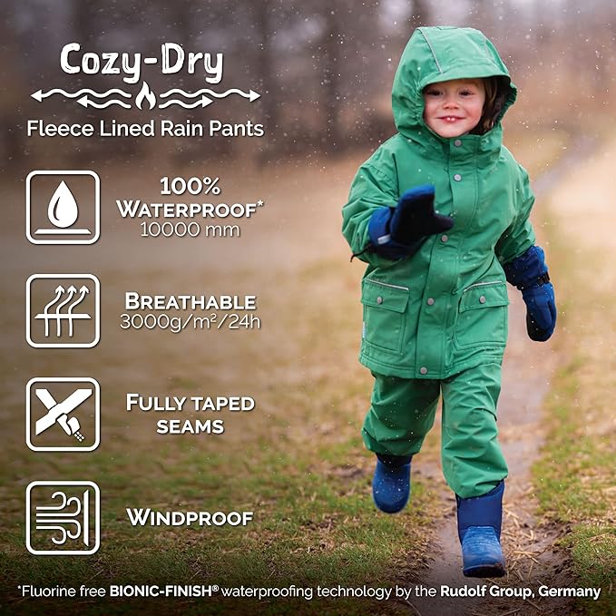 JAN & JUL Waterproof Fleece Lined Snow and Rain Pants for Toddlers and Kids