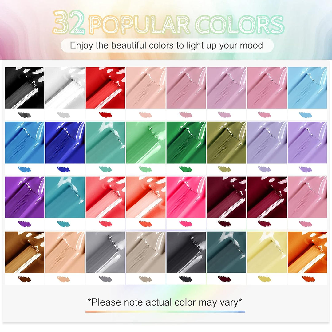 JODSONE 32-Color Jelly Gel Nail Polish Kit | High Shine & Matte Finish