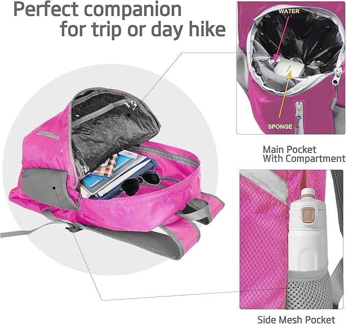 35L Foldable Waterproof Backpack For Outdoor Sports Travel Inside Wet Clothes Compartment Packable For Multiple