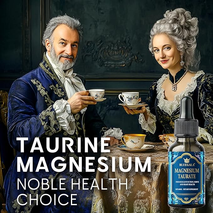 Magnesium Taurate Liquid Drops, High Absorption Magnesium Supplement with B6 and Coenzyme Q10, Promotes Heart, Muscle and Immune Health, Improves Sleep, Vegan, Non-GMO, 2.1 Fl Oz