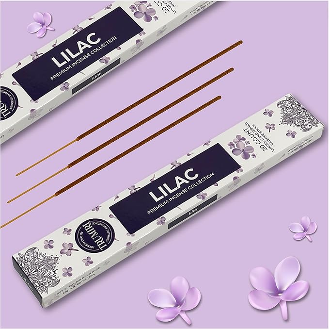 Lilac Incense Sticks - Total 40 Insence-Sticks - Dual Pack of 20 Insense - Inciensos - Inscents - Natural Non Toxic Ingredients - Incents - Incence - Inscense - Insents