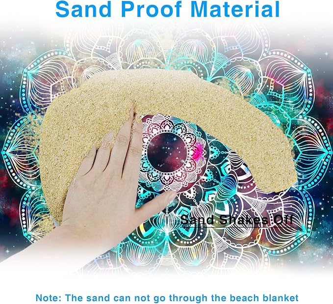 Beach Blanket, Waterproof Sandproof Beach Mat Oversized 79 X 83 Inch for 4-6 Adults, Lightweight Picnic Blanket, Portable Picnic Mat for Outdoor Travel Camping Hiking with 4 Stakes & 4 Corner Pocket