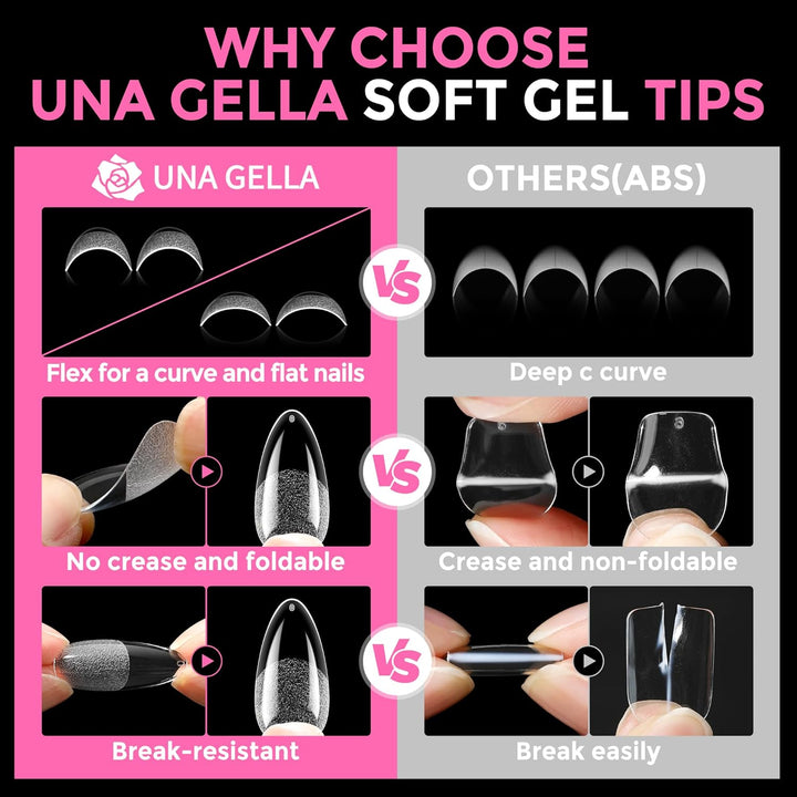 XXL Square Gel Nail Tips | 120 PCS Extra Long | No C Curve | DIY Home Use