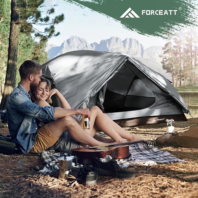 Forceatt Tent for 2 and 3 Person is Waterproof and Windproof, Camping Tent for 3 to 4 Seasons,Lightweight Aluminum Pole Backpacking Tent Can be Set Up Quickly,Great for Hiking