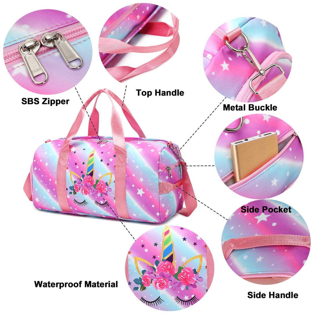 Duffle Bag for Grils Sport Gym Bag Weekender Carry On Workout Duffel Overnight Shoulder Bag with Shoe Compartment (purple)