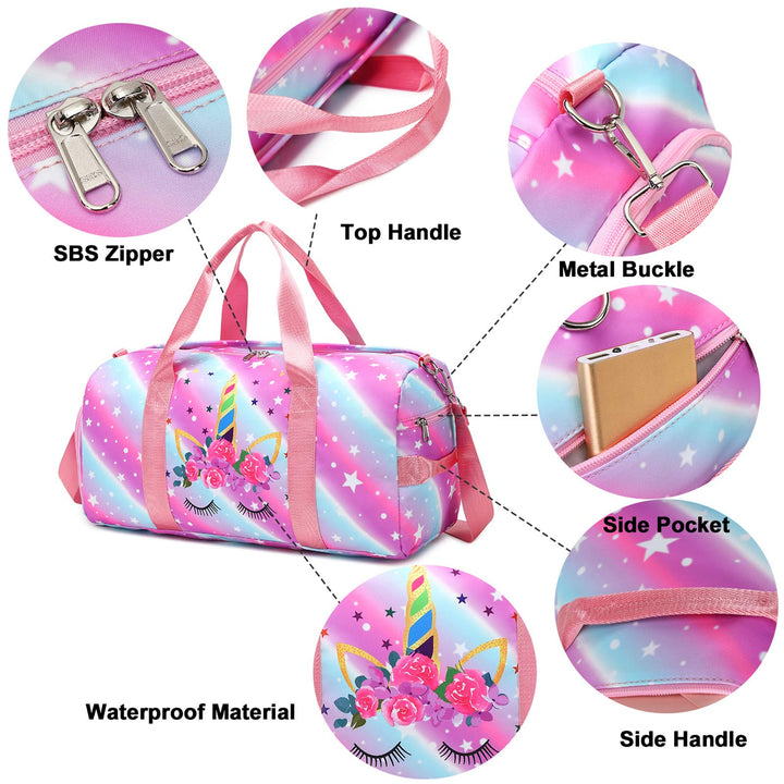 Duffle Bag for Grils Sport Gym Bag Weekender Carry On Workout Duffel Overnight Shoulder Bag with Shoe Compartment (purple)