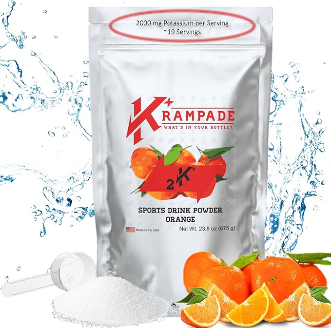 Electrolytes Powder Potassium Supplement - 2000 mg K+, >2X More Than Coconut Water | Cramp Relief and Prevention | Hydration Powder