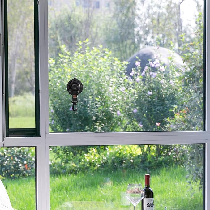 REDCAMP 4Pcs Heavy Duty Suction Cup Anchor for Glass Window Suction Hooks Strong Vacuum Suction Cups with Securing Hook Tie Down, Camping Tarp Accessory as Car Side Awning