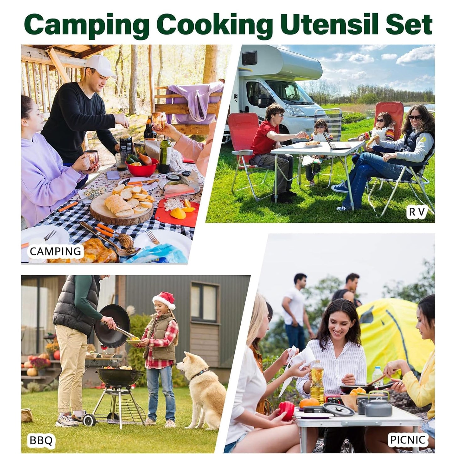 10Pcs Camping Cooking Utensils Set Camping Kitchen Utensil Organizer Travel Set Camping Utensils Kit the Ideal Choice for Camping Cooking Backpacking Outdoor