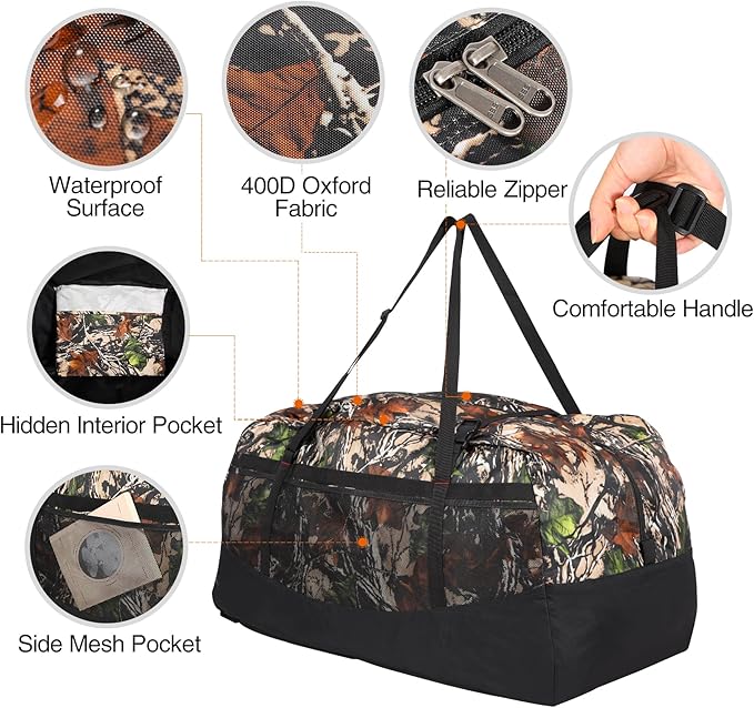 REDCAMP Foldable Travel Bag, Large Sports Bag, 75L/96L/100L, Lightweight Waterproof Tote Bag