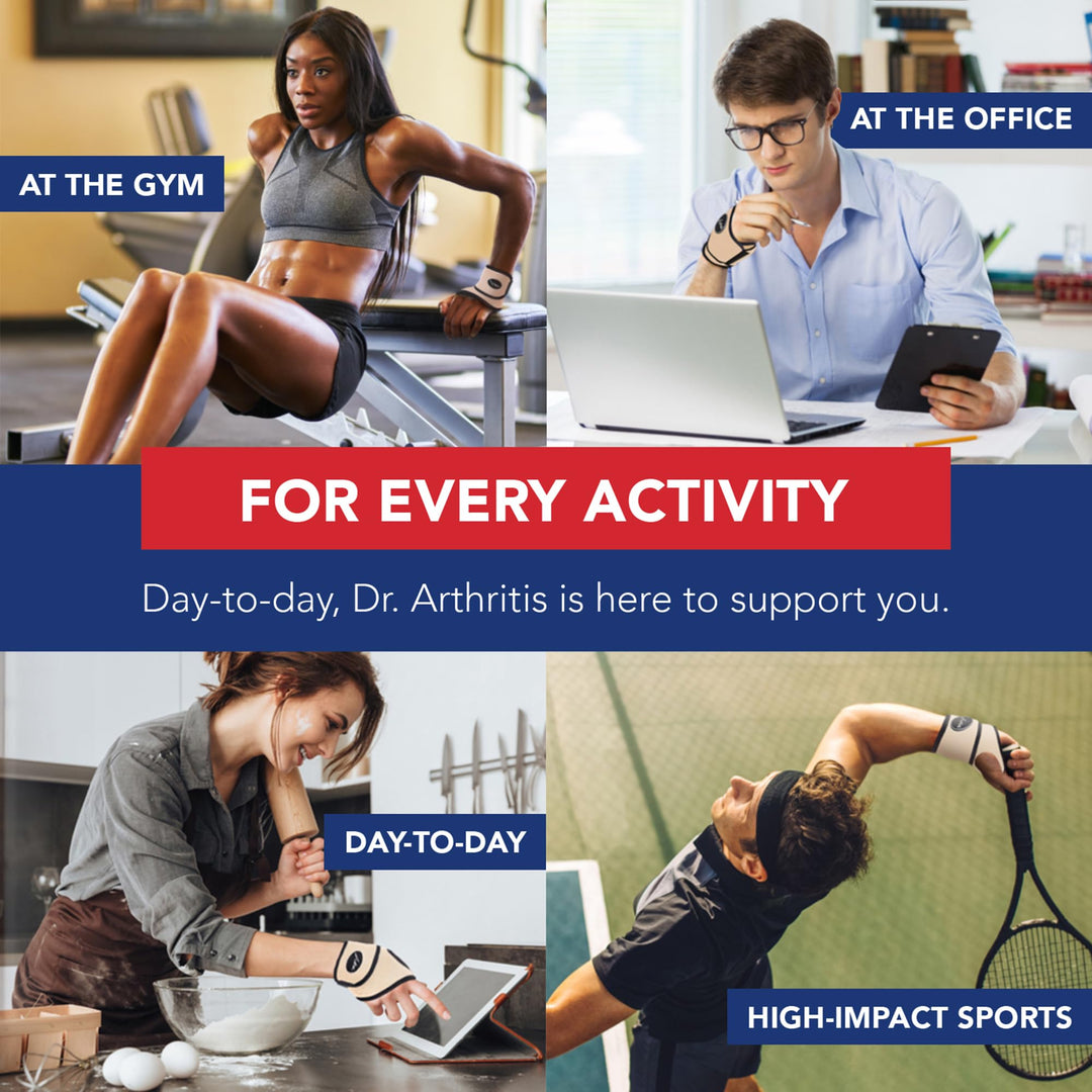 Dr. Arthritis Doctor Developed Comfy, Lightweight, Wrist Support-Strap-Brace-Hand Support, for Both Right and Left Hand, for Men and Women (Nude, 2 Pack)