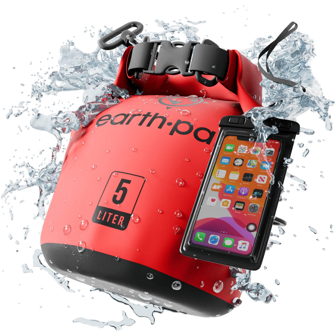 Earth Pak Waterproof Dry Bag - Roll Top Waterproof Backpack Sack Keeps Gear Dry for Kayak with Waterproof Phone Case