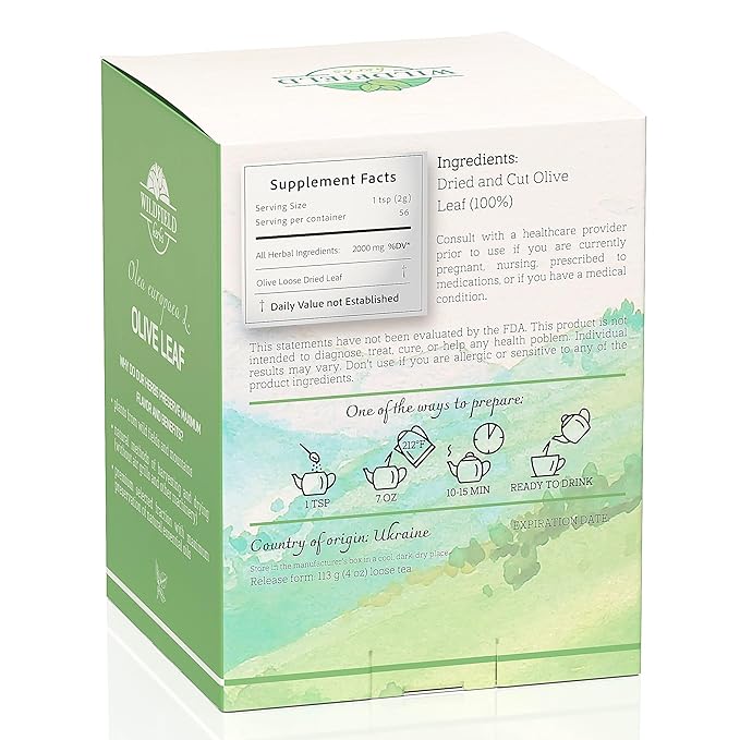 4 oz. Olive Leaf Tea Dried Olive Leaf Herbal Tea (Olea Europaea) - 113g Bags Herb Hojas De Olivo Secas