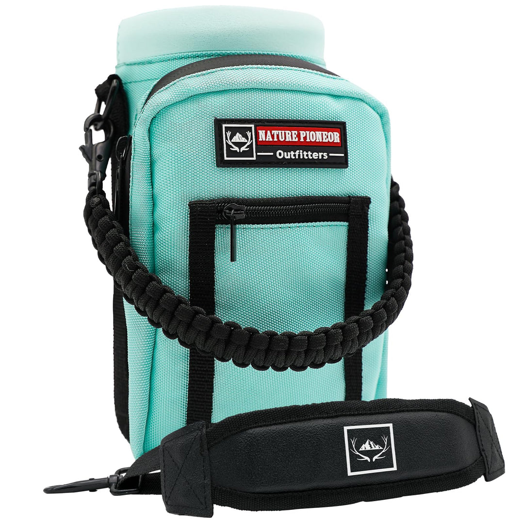 NATURE PIONEOR Insulated Water Bottle Holder with Shoulder Strap for 25 32 40 64 OZ Sports Water Jugs Bottles, Carrier/Pouch Sleeve for Outdoor Camping, Hiking,Gym