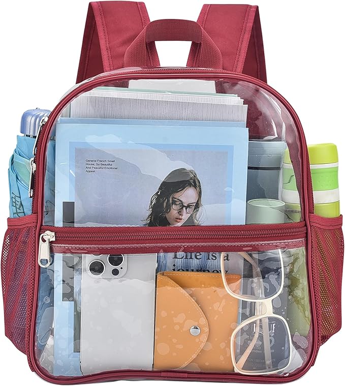 USPECLARE Clear Backpack for Stadium Approved 12×6×12, Water proof Clear Bag for Stadium Events and Concert Work Sport Event