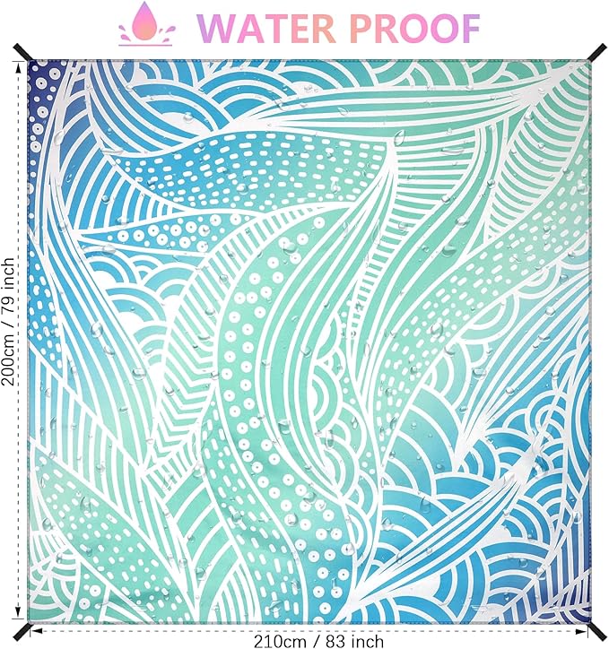 AISPARKY Beach Blanket Waterproof Sandproof Quick Drying Beach Mat Extra Large Outdoor Picnic Blanket for Travel Camping Hiking