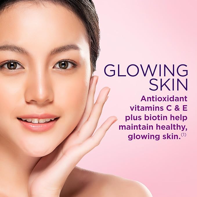 Nature's Bounty Hair, Skin & Nails with Biotin, Strawberry Gummies Vitamin Supplement, Supports Hair, Skin, and Nail Health for Women, 2500 mcg, 140 Ct (Pack of 2)