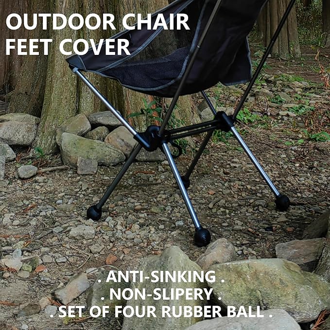Camping Chair feet Replacement Anti Sink Rubber Ball Feet Anti Slip Set of 4 Stability Outdoor Chair Leg Cap Fishing Hiking Uneven Floor Portable Inner Diameter(Fits 15mm Legs)