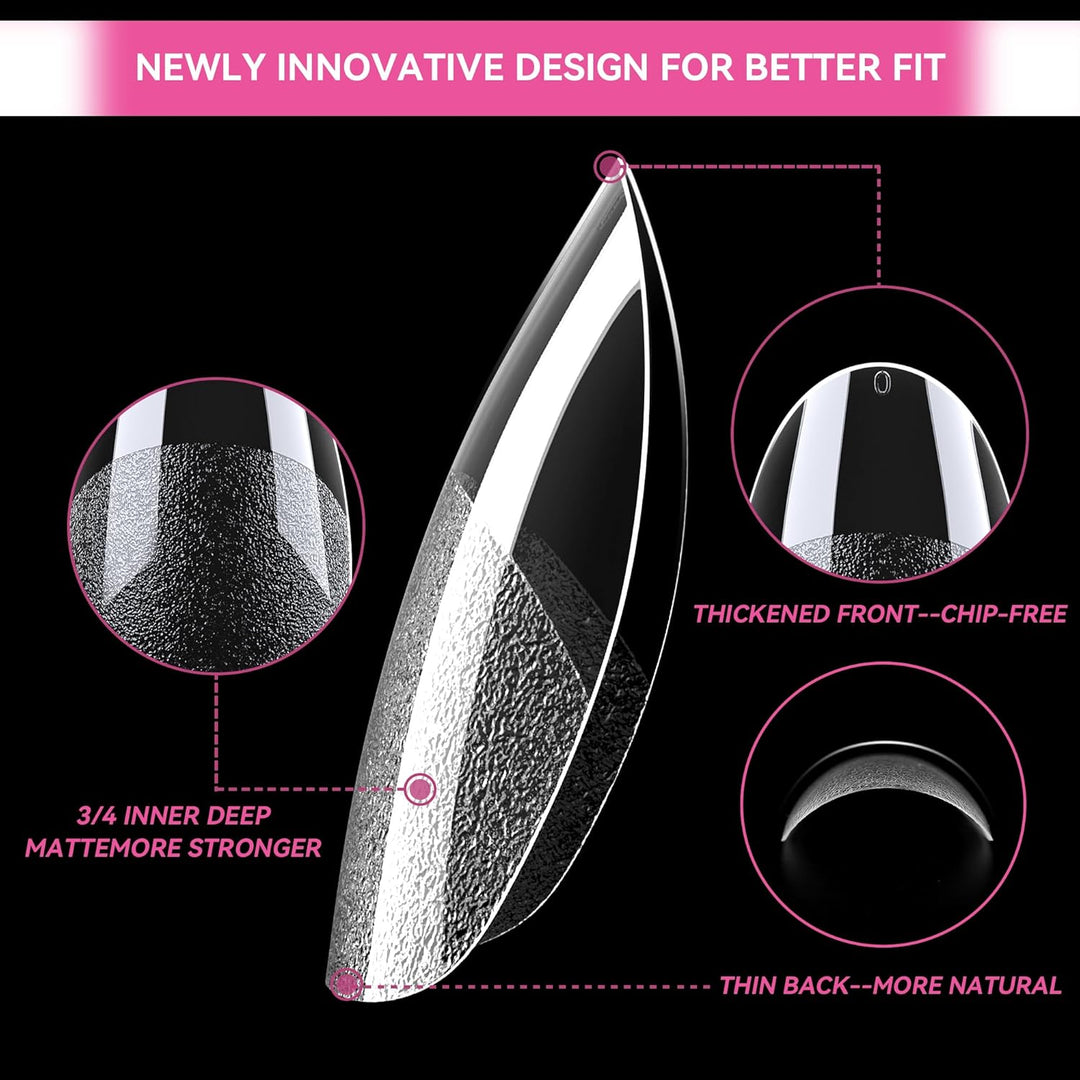 504Pcs Matte Soft Gel Toe Nail Tips | Full Cover for DIY Nail Extensions