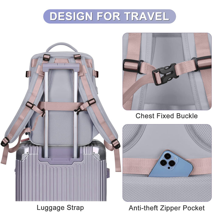 coofay Large Travel Backpack For Women Airline Approved Carry On Backpack Flight Approved Waterproof Sports Luggage Backpack Casual Daypack Small Hiking Backpack