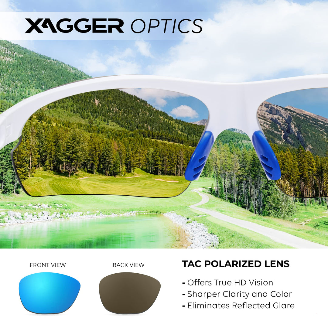 Xagger Polarized Wrap Around Sport Sunglasses for Men Women UV400 Baseball Softball Running Cycling Glasses