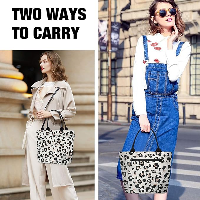 Aosbos Leopard Lunch Bag Women Lunch Bags for Adult Lunch Box for Women Leakproof Insulated Lunch Box Lunch Tote Bag Lunch Cooler Bags, Loncheras Para Mujer, Leopard Print