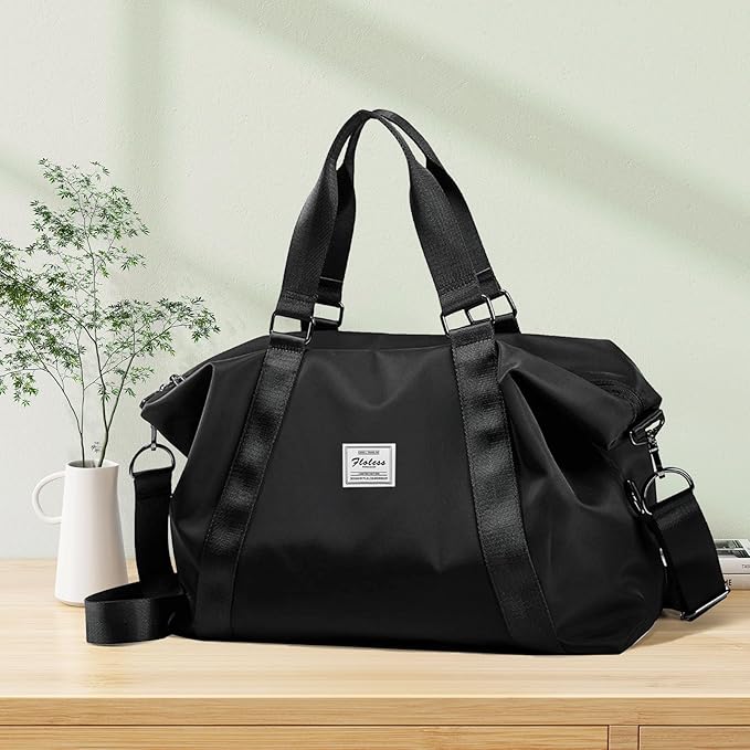 Travel Duffel Bag,Sports Tote Gym Bag,Shoulder Weekender Overnight Bag for Women