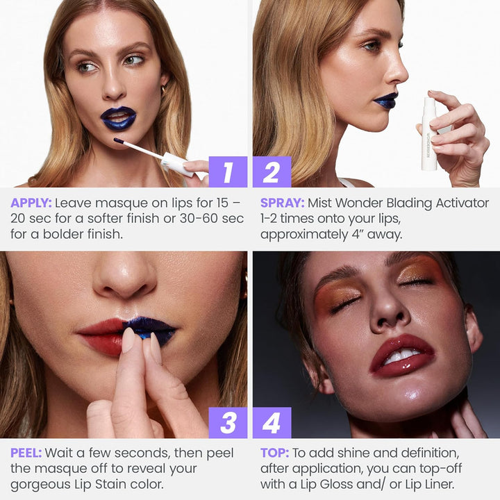 Wonderskin Wonder Blading Lip Stain Kit | Waterproof Nude Tint | Long-Lasting