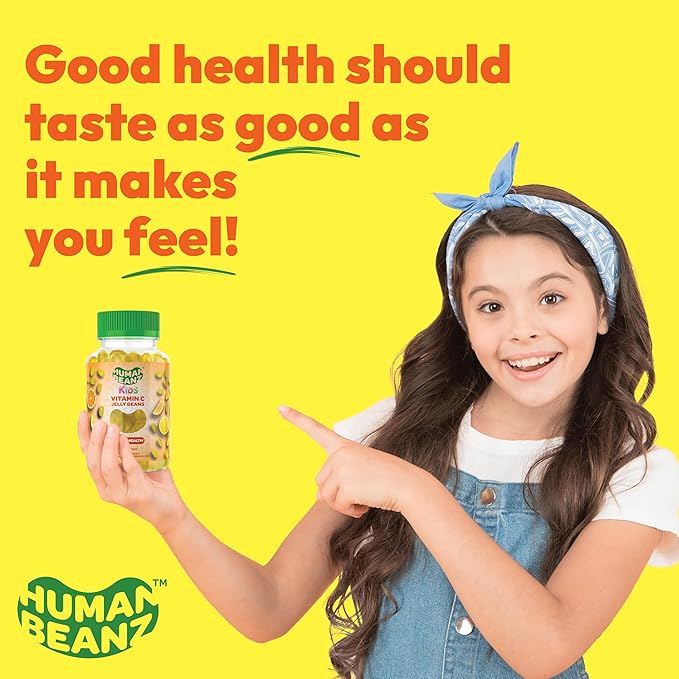 Vitamin C Jelly Bean Gummies for Kids, Immune Support Dietary Supplements, Vegetarian, 120 Citrus Blast Jelly Beans, Kosher
