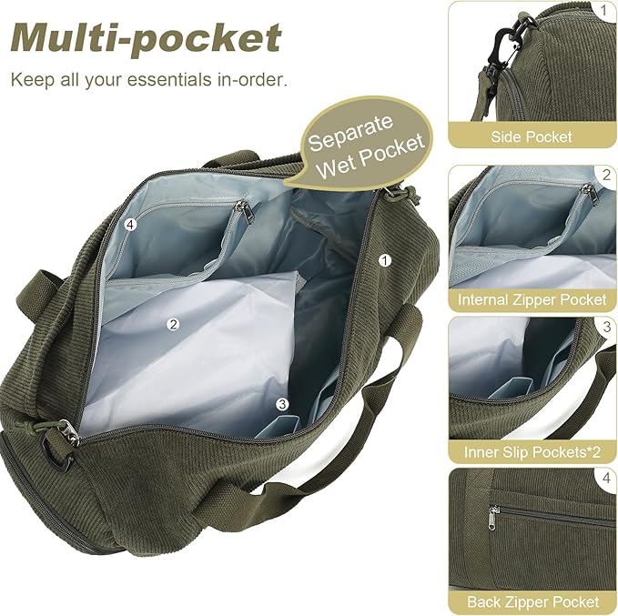 Duffle Bag for Gym Sports Women Girls Workout Travel Bag Weekender with Shoe Compartment and Wet Pocket