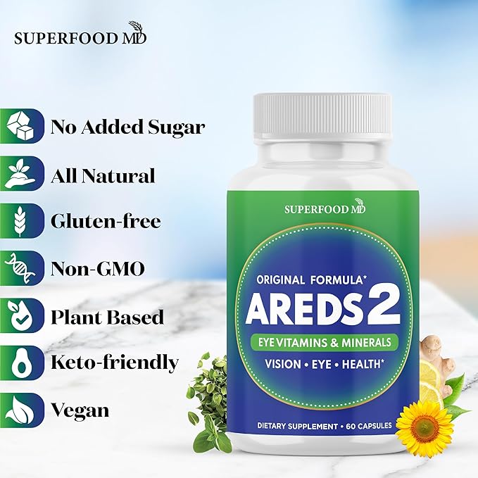AREDS 2 Eye Vitamin & Mineral Supplement, Contains Lutein, Vitamin C, Zeaxanthin, Zinc & Vitamin E with Added Copper - 180 Count