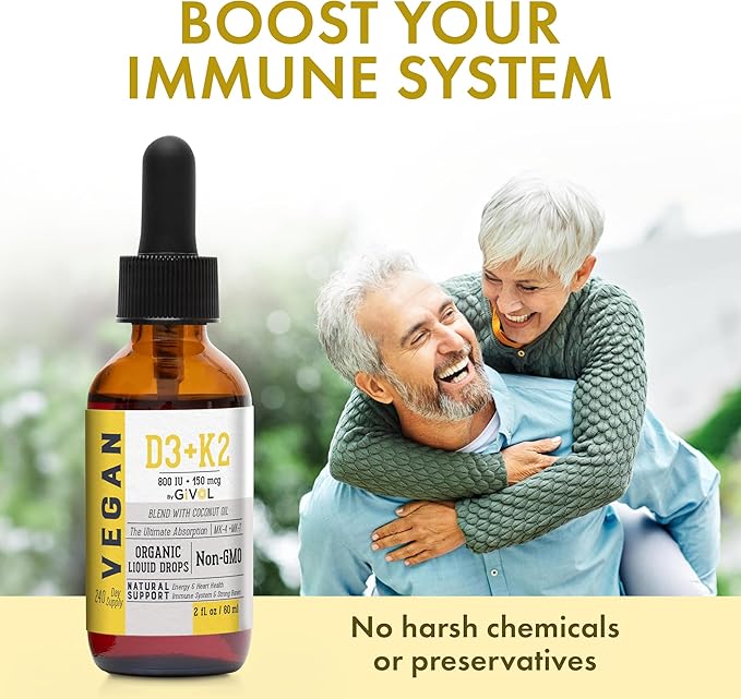 Vitamin D3+K2 Liquid Drops (MK4 & MK7) Organic Fractionated Coconut Oil and Vitamin C Extra Strength Spray Mist: Daily Absorption Liquid Extract, Essential Protein Support, Optimizes Wellness Benefits