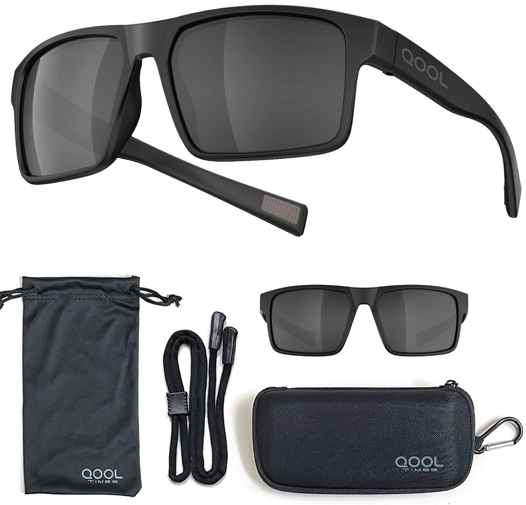 QOOL TIMES Living out your F1A Square Polarized smoke Sunglasses Men Women Fishing Running Driving